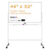 Lumspax Rolling White Board on Wheels, 48" x 32" Large Dry Erase Board with Stand, Big Rolling Whiteboard for Home, Office, School (48" x 32")
