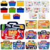 Lunmon 48 Set Father's Day Craft Kits for Kids Make Your Own Tool Box Card with Stickers Father's Day Card Gifts for Classroom Home DIY Arts and Crafts Fun Activities Project Supplies