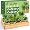 LUOJIBIE 8 Herb Indoor Garden Kit for Beginners - Complete Windowsill Growing Gifts Set with Tools, Christmas Birthday Gardening Gifts for Women, Mom, Men, Teenage Girls,Kitchen, Housewarming Gifts