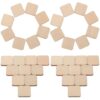 Lurrose 100pcs Khaki Wooden Square Cutouts for Crafts, Drillable and Easy to Use Wood Blanks for Home Decor and Making Decorations