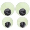 Lurrose 4pcs Giant Googly Eyes Self Adhesive, Glow in Dark Eyeballs, 4.8" 6" Large Luminous Wiggle Eyes for Halloween Pumpkin Outdoor Bushes Tree Crafts