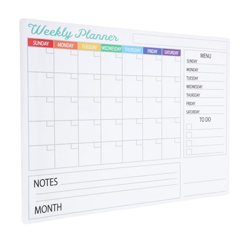 Lurrose Self Adhesive Dry Erase Board with Reusable PVC Surface and Quick Installation for Family Kitchens and School Classrooms, Monthly Magnetic Calendar Sticker for Refrigerator