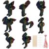 LUUFILx 80 Pcs Flamingo Scratch Cards Birthday Party Decorations Colorful Rainbow Scratch Paper Art with Wooden Stylus for Birthday Party Classroom DIY Activities