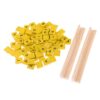 Luwecf 100 Pieces Wooden Spelling Tiles Letter Alphabet Tiles Colorful Spelling Tiles Lowercase Letters Wood Construction Suitable for Crafts, Yellow