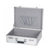 Luwecf Aluminum Storage Case Lock Box Organizer Briefcase Holder with Interior and Sturdy Frame suitable for home use office organization travel, Bright Silver, M P-lock