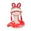 Luwecf Chinese New Year 2025 Snake Plush Toy Stuffed Animal Gift Birthday Holiday Lunar New Year Decor for Bedroom Living Room Dorm, Red 35cm