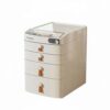 Luwecf Desktop Storage Cabinet Drawer Organizer Box Locker Unit With Lock And Combination For Secure Storage In PET HIPS Material Suitable for small, 4-Layer With Lock