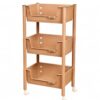 Luwecf Storage Cart on Wheels, Multi-Layer Storage Cart for Home Organization, for Organization, Khaki, 3-Layer (43.5x31.5x87.5 cm)