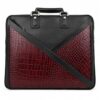 Luxcariiy Full Grain Leather Laptop Bag for Men – Luxury Black Crocodile Embossed & Viking Inspired Briefcase – Professional Business Office Work Travel Messenger Bag & Executive Leather Computer Tote