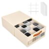 LuxDuo Minimalist Home DIY Underwear Drawer Organizer-Dustproof Sock Organizer with 6pcs Drawer Divider Adjustable Cream White Stackable Closet Storage Bins for Bra Socks Ties