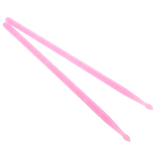 Luxshiny 1 Pair Pink Nylon Drumsticks with Comfortable Grip Ergonomically Designed Fluorescent Drumsticks for Jazz Drum and Electronic Drums Professional Percussion Accessories