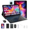Luzglo P11 Android 16 Tablet, 11 Inch Tablet with Gemini AI, 48GB RAM+128GB ROM/2 TF, 120Hz, T7250 Octa-Core, 8800mAh/18W, 13MP+5MP, Widevine L1, Face ID, GPS, FM, OTG, Tablet with Keyboard Pen
