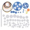 lvifloae 80 Pieces ABS Plastic Gearbox Motor Gear Belt Pulley Shaft Sleeve Full Complete Kit DIY Robot Model Building Science Experiment Hand Craft Making Accessories