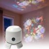 LWLQCZJ Dynamic Rotating LED Projector Light, 360° Ocean Wave Night, Multi-Angle Base & Timer, Aesthetic Room Decor Mood Lighting for Bedroom, Meditation & Home Theater(Christmas,USB)