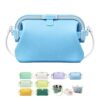 LWLQCZJ Silicone Waterproof Tote Bag, Women's Summer Handbag,Reusable Jelly Handbag, Sandproof Washable Outdoor Travel Bag (Blue,Medium)
