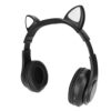 LXB39A Cat Ear Bluetooth Headset Cute Adjustable Wireless Headphones for Kids Portable Bass Sound 40mm Speaker (Black)