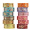 Lychii 12 Rolls Washi Tape Set, 5M/16.4Ft Long Vintage Masking Tape, 15mm