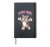 Lynx Girl Womens Cute Cartoon Forest Wildcat Birthday Party Hardcover Journal, Black