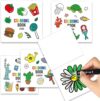 Lyosehy 4 Pcs Mini Coloring Books,3” x 3”Pocket Size Coloring Books，50 Pages, Simple Stress Relief Drawing Books for Coworkers Travel Coloring Book for Party Drawing Book Craft Supplie