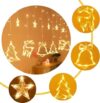 Lypumso LED Star Fairy Lights Christmas Lighting, 3.5 m Fairy Lights Curtain Window Christmas Decoration, 8 Modes Fairy Lights Curtain Indoor Outdoor Decoration for Balcony Party