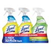 Lysol All-Purpose Cleaner, Sanitizing and Disinfecting Spray, To Clean and Deodorize, Lemon Breeze + Bleach 32 oz (pack of 3