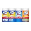 LYSOL Disinfecting Wipes, All Purpose Cleaner, Multi-Surface Antibacterial Cleaning Wipes, Household Cleaning Supplies, Dorm Essentials, Lemon + Mango & Hibiscus + Crisp Linen Scent, 80 ct. (4 Pack)