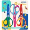 LZBWOL 6" Left Handed Scissors Kids Ages 5-8 School, With Covers, 3 Pack