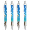 LZQPOEAS Beach Landscape Illustration Retractable Ballpoint Pens 4 PCS