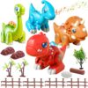 LZZAPJ Montessori Dinosaur Assembly Toy Set with Lights & Music - STEM Dinosaur Toys for Kids 3-4, Baby & Toddlers Ages 3 4 5 Years Old, Perfect Christmas/Birthday Gift for Boys & Girls