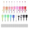 Maahongh 20 Pcs Furry Beadable Pens Bulk, Plastic Beaded Pens with 40Pcs Black Ink Ballpoint, Bead Pen Kit DIY Pen for Beads for Makes Gifts for Office School Supplies(20 Colors)