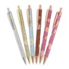Mabor Retractable Ballpoint Pens, 6 Pack 1.0 mm Black-Ink Daisy Print Pens - Flower Themed Pen, Daisy Gifts for Women, Gift for Workers Office Writing Drawing