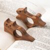 Macorner Personalized Pet Book Page Holder, Custom Engraved Wooden Thumb Bookmark Gift for Dog & Cat Lovers