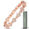 MagEnergy Copper Bracelet for Women, 3800 Gauss Magnetic Copper Bracelet, Four-Leaf Clover Design, 99.99% Copper, Jewelry Gift & Sizing Tool