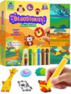 Magical Bead Painting for Kids - Animal World Theme Birthday Gift for Boys & Girls Ages 4-8 Years Old, DIY Mosaic Arts & Crafts Kit with Colorful Templates, Beads Pen & Creative Fun Set