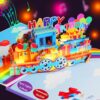 Magic Ants 3D Train Pop Up Musical Light Up Birthday Card for Kids