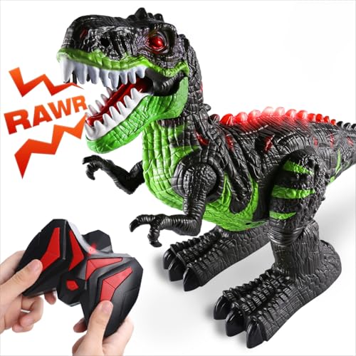 MAGICDINOSAUR Remote Controlled Large Dinosaur Toy for Boys 3 4 5 6 7 8 Years, Lifelike Tyrannosaurus with Water Mist, Light, Roaring, Electrical Dinosaur Birthday Gifts for Kids Toddlers