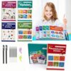 Magic Grooved Writing Practice Books for Kids with Disappearing Ink Pens Grips, Reusable Handwriting Workbooks 6 Pcs, Letter Tracing Copybook for Kindergarten Ages 3-8
