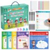 Magic Grooved Writing Practice for Kids Ages 3-8,Reusable Large Grooved Handwriting Practice Books, Writing Books for Kids 5-7 Preschool Learning Activitys for Tracing Letters & Numbers