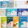 Magic Grooved Writing Practice, Tiny Thinkers Reusable Indented Handwriting Practice for Kids 3-5, Your Little Explorer Motor Magic Happy Writer System Children Set Age 6-8 for Preschool Kindergarten