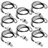 MAGICLULU Referee Whistle Stainless Steel with Lanyard 8pcs for Coaches