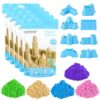 Magic Sand for Kids – 5.5 Lbs Bulk Magic Moving Sand Play Set with 5 Colors & 8 Castle Molds – Non-Toxic, Non-Sticky Squeezable Play Sand Refill for Sensory Bin, Arts Crafts, Boys Girls Birthday Gifts