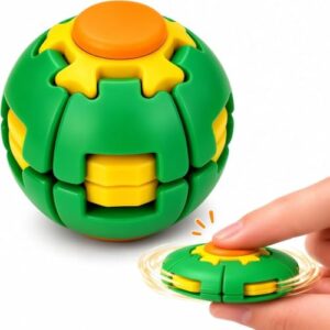 Magic Squishy Spinning Ball, Transforming Fidget Ball (Green)