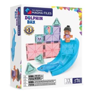 MAGNA-TILES Dolphin Bay 13-Piece Magnetic Construction Set, The Original Magnetic Building Brand