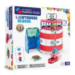 MAGNA-TILES Lighthouse Rescue 26-Piece Magnetic Construction Set, The Original Magnetic Building Brand