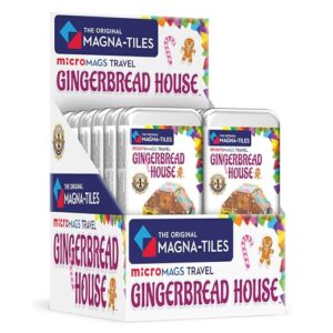 MAGNA-TILES microMAGS 24-Piece Gingerbread House Travel Set, The Original Magnetic Building Brand - 12 Pack