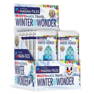MAGNA-TILES microMAGS 26-Piece Winter Wonder Travel Set, The Original Magnetic Building Brand - 12 Pack