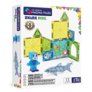 MAGNA-TILES Shark Dive 13-Piece Magnetic Construction Set, The Original Magnetic Building Brand