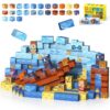 Magnetic Blocks— 120PCS Magnet Toys for Kids, Magnetic Building Blocks Cubes, Montessori Sensory Stacking Magnets, School STEM Toys Birthday Gifts for Boys and Girls Age 3+ Years Old (Ocean Explore)