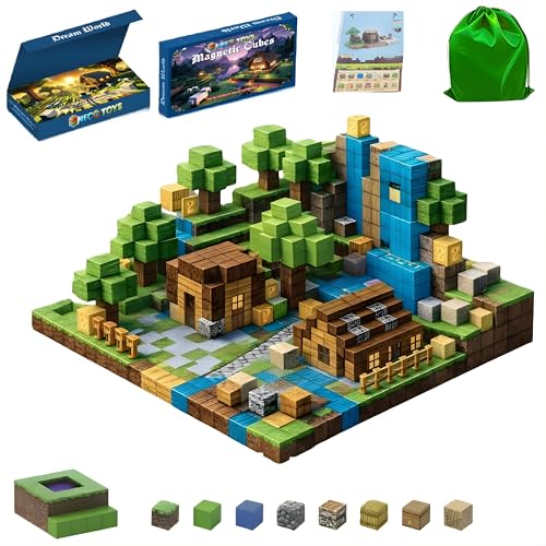 Magnetic Blocks 192PCS Magnetic Cubes STEM Building Blocks Stacking Magnet Cubes Dream World Adventure Set Learning Toys for Kids Montessori Sensory Play Educational Birthday Gift Boys & Girls Ages 3+