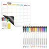 Magnetic Calendar for Fridge Bundle, Monthly Calendar Kit and Dry Erase Markers Set 12 Pack 11 Color